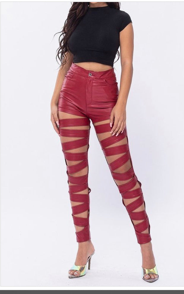 Leather Strapped Pants
