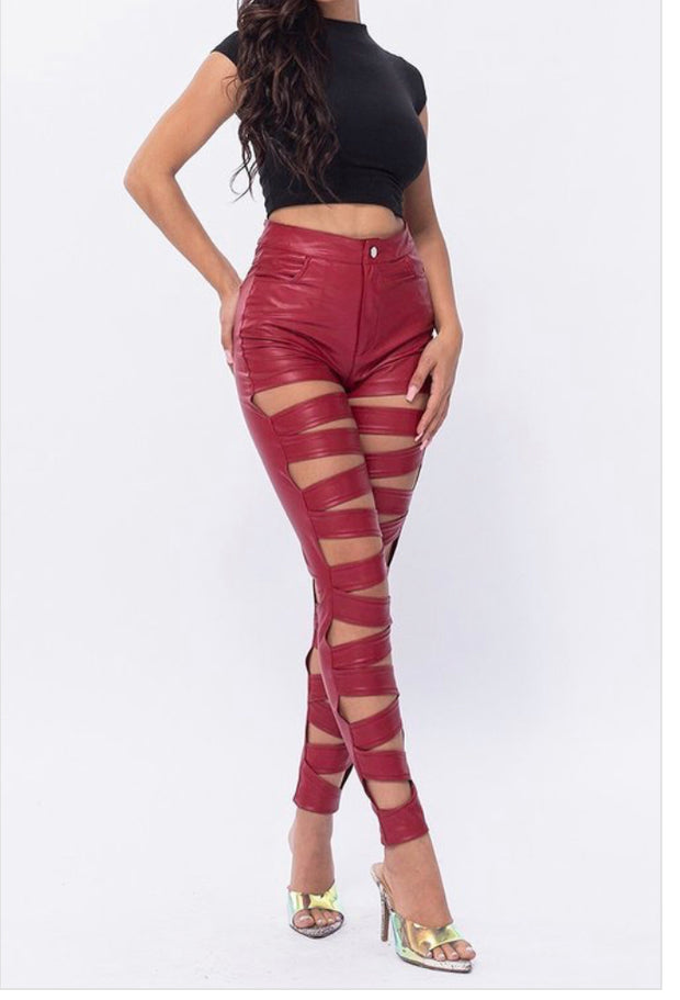 Leather Strapped Pants
